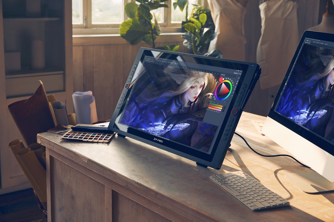 Digital art vs traditional art projects - drawing tablet pen display