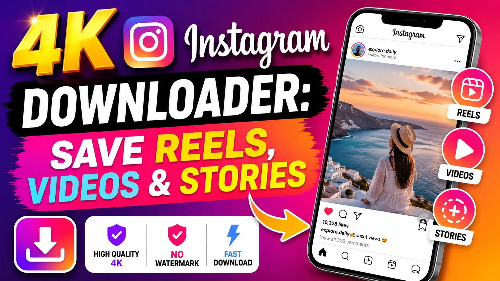 4K Instagram Downloader Save Reels, Videos & Stories